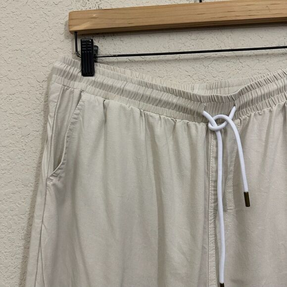 DANDY DEL MAR Linen-Blend Pants Vintage Ivory Brisa Summer Beach - Picture 4 of 15